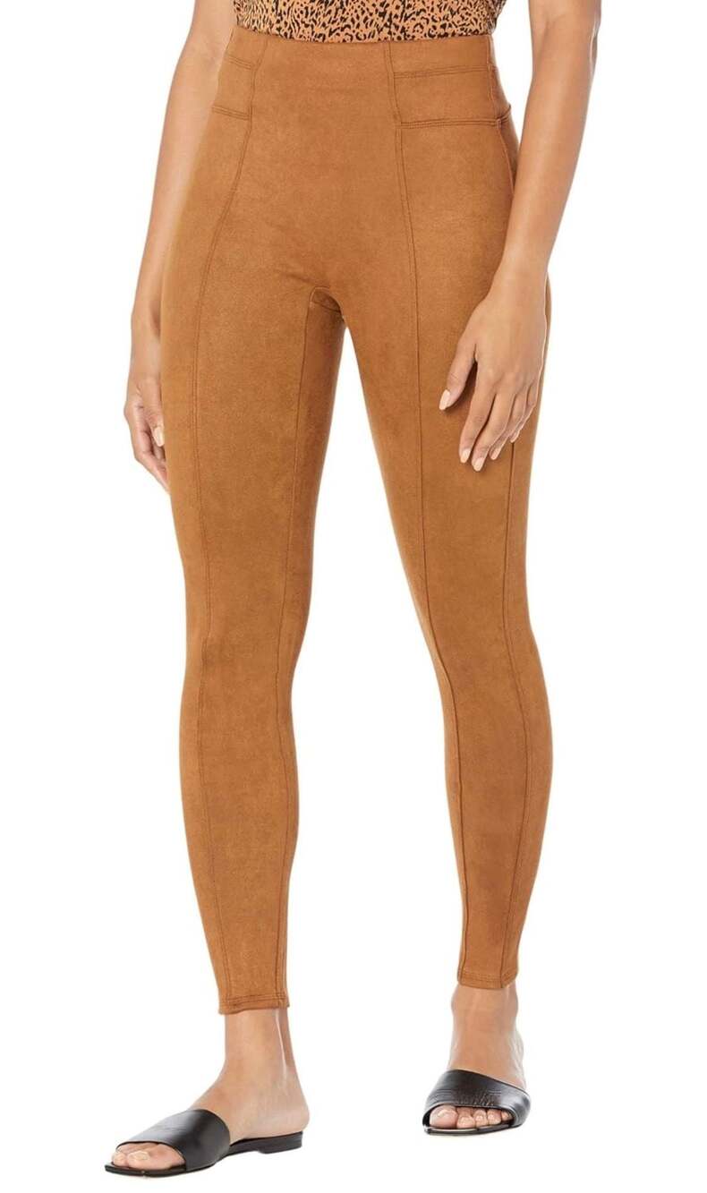 NWT SPANX Faux Suede Leggings in Rich Caramel size L